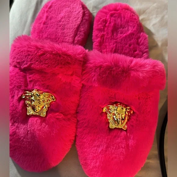Versace | Shoes | Authentic Versace Fur Slippers | Poshmark
